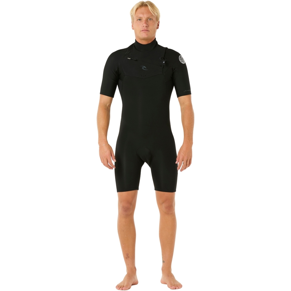 2026 Rip Curl Mens Dawn Patrol 2mm Chest Zip Shorty Wetsuit 11RMSP - Black